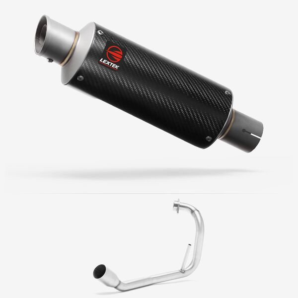 Lextek Carbon Fibre GP8C GP Stubby Exhaust System 240mm for Yamaha YZF-R125 (08-13)