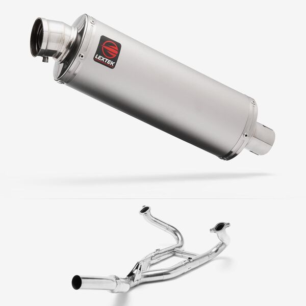 Lextek Stainless Steel OP1 Matt Exhaust System 350mm for BMW R 1200 GS (12-18) R 1200 R RS (14-18)