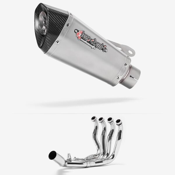 Lextek Stainless Steel XT10 Matt Hexagonal Exhaust 210mm with Link Pipe for BMW S1000RR (10-14)
