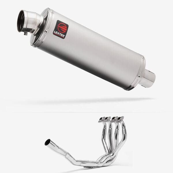 Lextek Matt Stainless Steel OP1 350mm Exhaust System for Kawasaki ZX-6R Ninja (09-23)