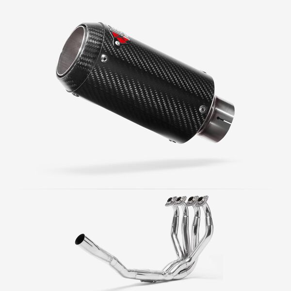Lextek Carbon Fibre CP8C Exhaust System 150mm for Kawasaki ZX-6R Ninja (09-20)