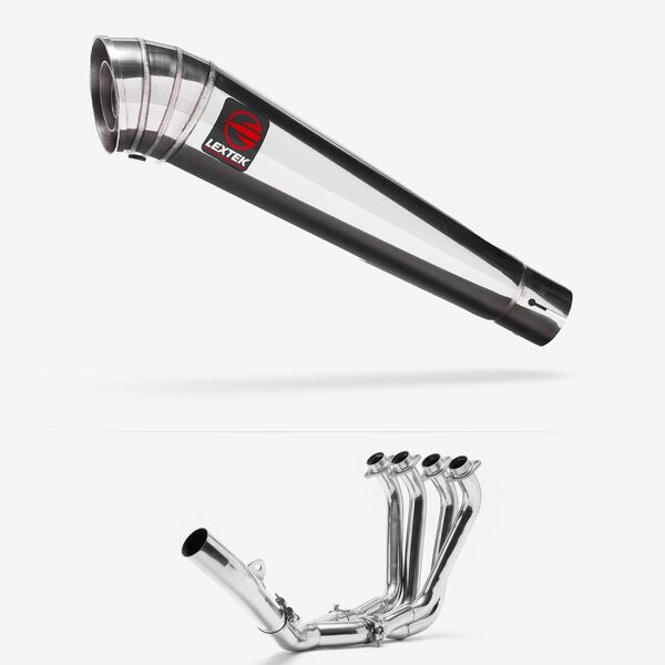 Lextek Stainless Steel MP4 Megaphone Exhaust System 300mm for Yamaha YZF R6 (06-16)