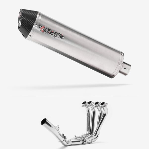 Lextek Stainless Steel RP1 Gloss Oval Exhaust System 400mm for Yamaha YZF R6 (06-16)