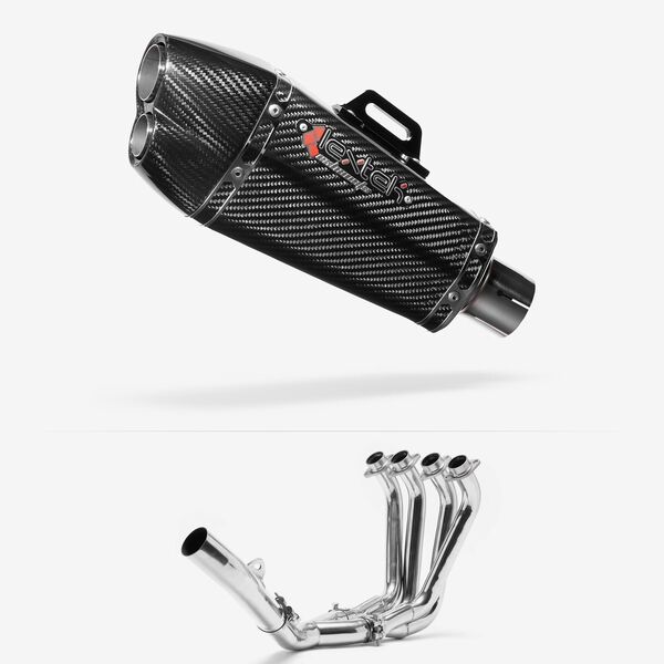 Lextek XP13C Carbon Fibre Exhaust System 210mm for Yamaha YZF R6 (06-16)