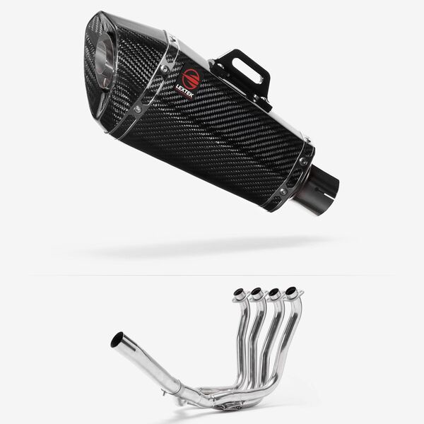 Lextek XP8C Carbon Fibre Exhaust System 210mm for Suzuki GSXR 1000 (01-06)