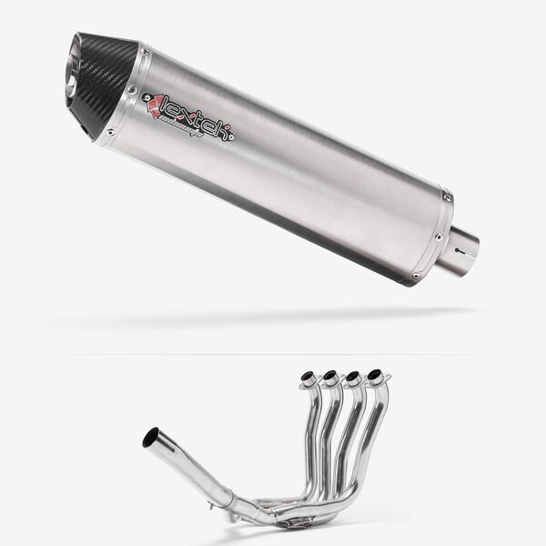 Lextek Stainless Steel RP1 Gloss Oval Exhaust System 400mm for Suzuki GSXR 1000 (01-06)