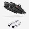 Lextek Carbon Fibre XP13C Exhaust 210mm with Link Pipes for Kawasaki Z1000 (14-19)