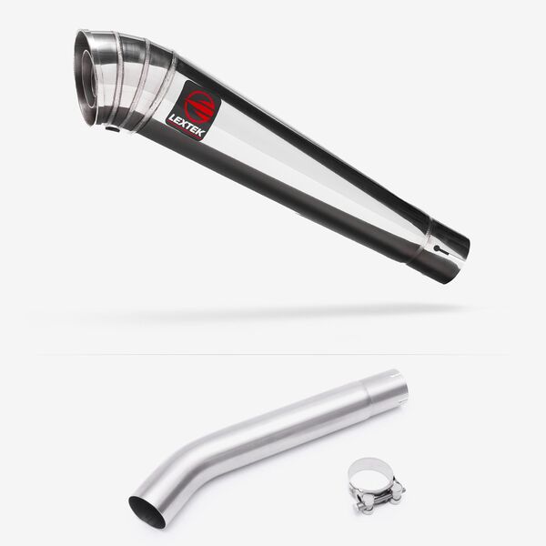 Lextek Polished Stainless Steel MP4 300mm Exhaust with Link Pipe