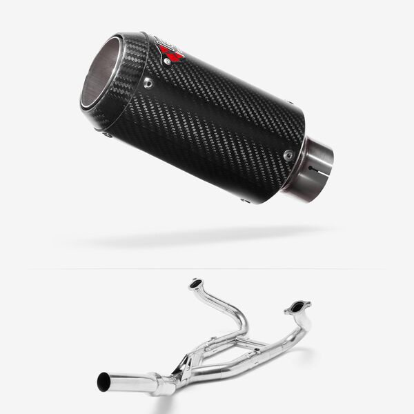 Lextek Carbon Fibre CP8C Exhaust System 150mm for BMW R 1200 GS (12-18) R 1200 R RS (14-18)