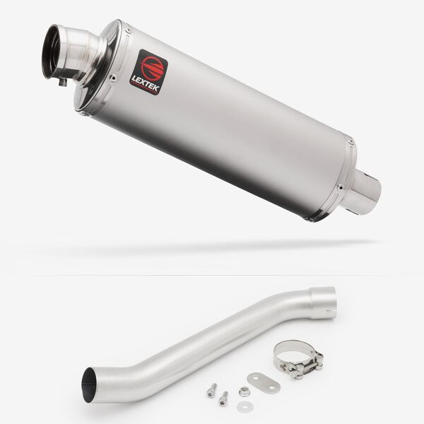 Lextek OP1 Matt S/Steel Exhaust 350mm with Link Pipes for Aprilia RSV 4 (09-14) Tuono (11-16)