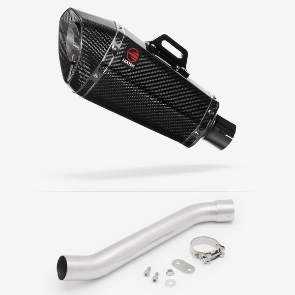 Lextek Carbon Fibre XP8C Exhaust 210mm with Link Pipes for Aprilia RSV 4 (09-14) Tuono (11-16)