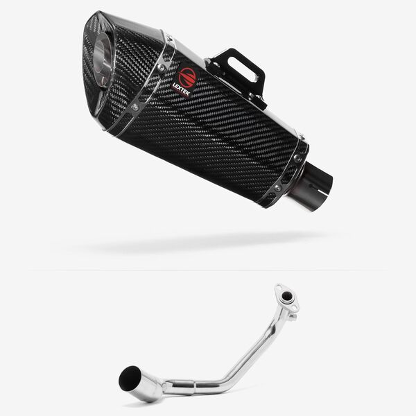 Lextek XP8C Carbon Fibre Exhaust System 210mm for Peugeot Speedfight 3 125 (09-16)