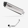 Lextek RP1 Gloss S/Steel Oval Exhaust System 400mm for Peugeot Speedfight 3 125 (09-16)