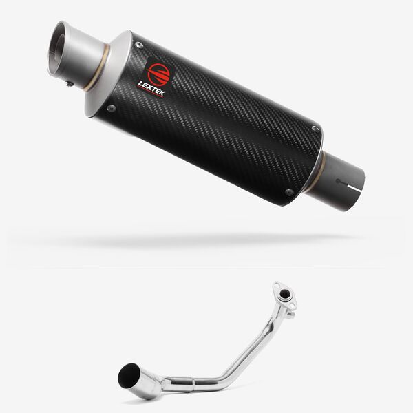 Lextek Carbon Fibre GP8C GP Stubby Exhaust System 240mm for Peugeot Speedfight 3 125 (09-16)