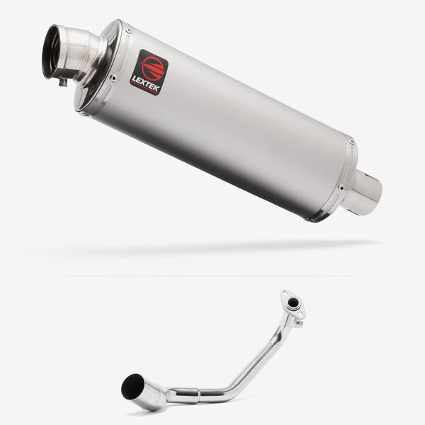 Lextek OP1 Matt S/Steel Exhaust System 350mm for Peugeot Speedfight 3 125 (09-16)