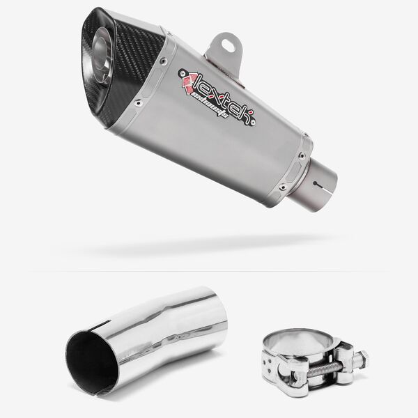 Lextek Stainless Steel XP10 Matt Exhaust 210mm with Link Pipe for Suzuki GSXR 1000 (12-22)