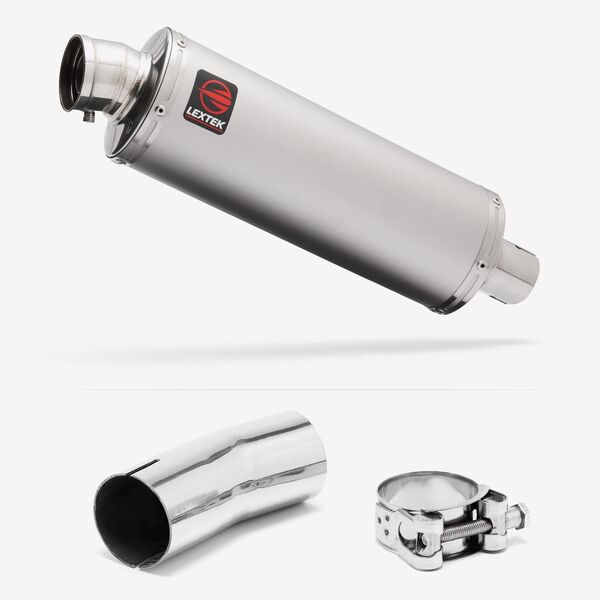 Lextek Stainless Steel OP1 Matt Exhaust 350mm with Link Pipe for Suzuki GSXR 1000 (12-22)