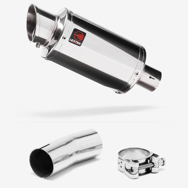 Lextek Stainless Steel YP4 Stubby Exhaust 200mm with Link Pipe for Suzuki GSXR 1000 (12-22)