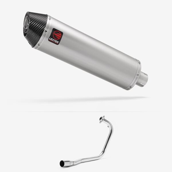 Lextek Brushed Stainless Steel RP1 400mm Exhaust System for Lexmoto Valiant 125