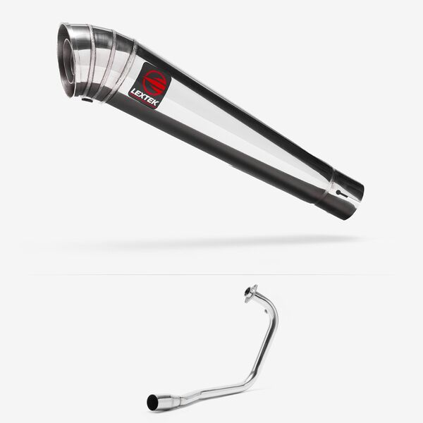 Lextek Stainless Steel MP4 Megaphone Exhaust System 300mm for Lexmoto Valiant 125