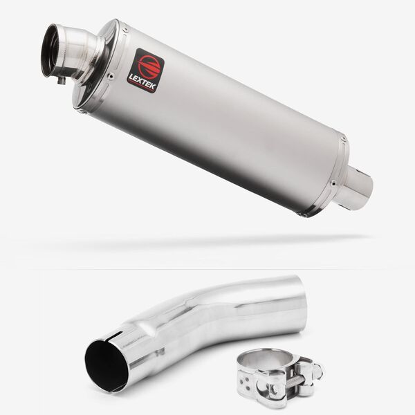 Lextek Stainless Steel OP1 Matt Exhaust 350mm with Link Pipe for Suzuki GSX-S750 (17-21)