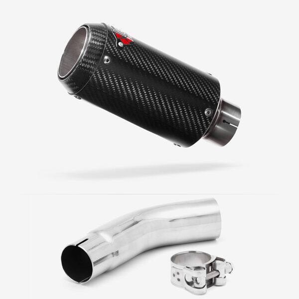 Lextek Carbon Fibre CP8C Exhaust 150mm with Link Pipe for Suzuki GSX-S750 (17-21)