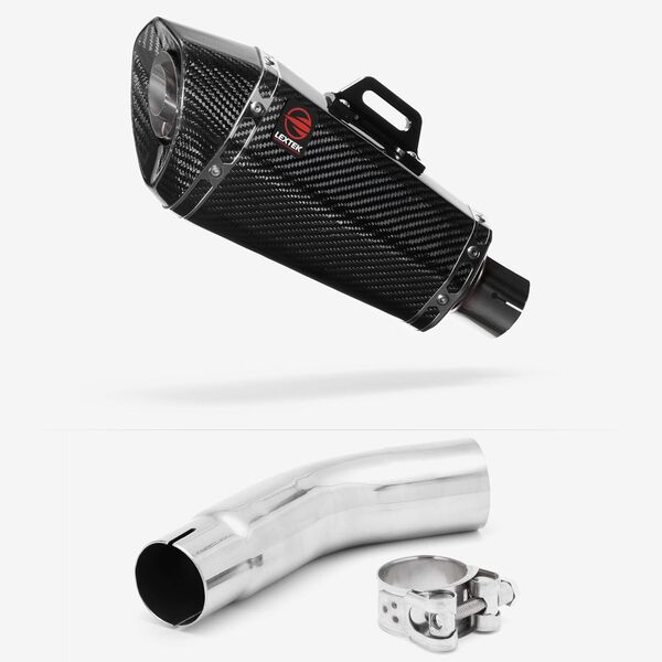 Lextek Carbon Fibre XP8C Exhaust 210mm with Link Pipe for Suzuki GSX-S750 (17-21)