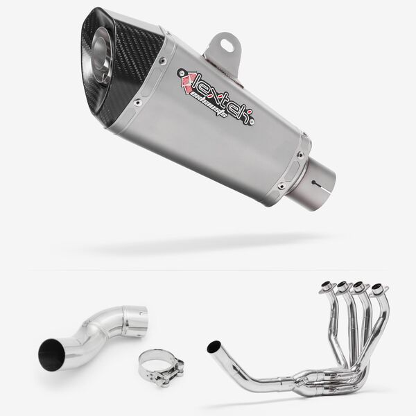 Lextek XP10 Matt S/Steel Exhaust System 210mm for Kawasaki Z900 (17-19)