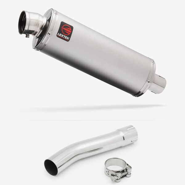 Lextek Stainless Steel OP1 Matt Exhaust 350mm with Link Pipe for Yamaha XJR 1300 (07-16)