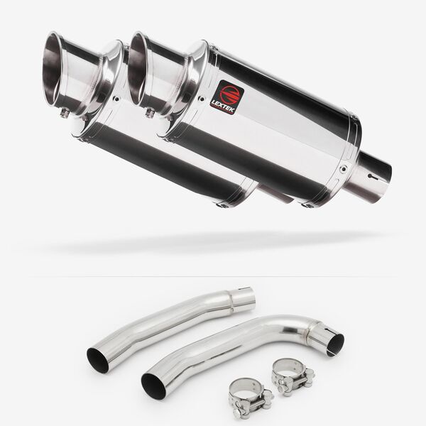 Lextek Stainless Steel YP4 Stubby Exhaust 200mm with Link Pipe for Honda VTR 1000 (97-05)