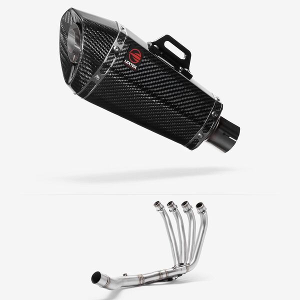 Lextek XP8C Carbon Fibre Exhaust System 210mm for Honda CBR650F/CB650F (14-19)