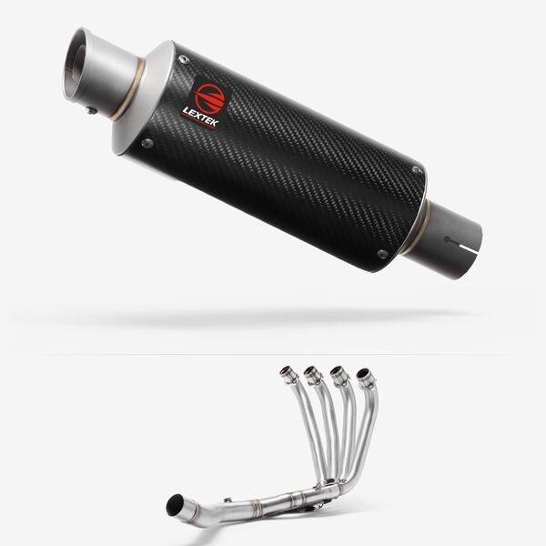 Lextek Carbon Fibre GP8C GP Stubby Exhaust System 240mm for Honda CBR650F/CB650F (14-19)