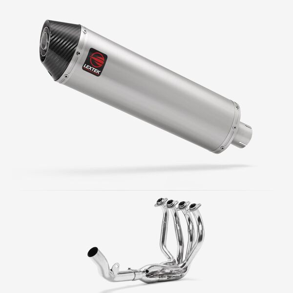 Lextek Brushed Stainless Steel RP1 400mm Exhaust System for Kawasaki Z800 (13-16)
