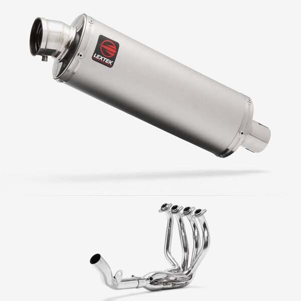 Lextek Matt Stainless Steel OP1 350mm Exhaust System for Kawasaki Z800 (13-16)