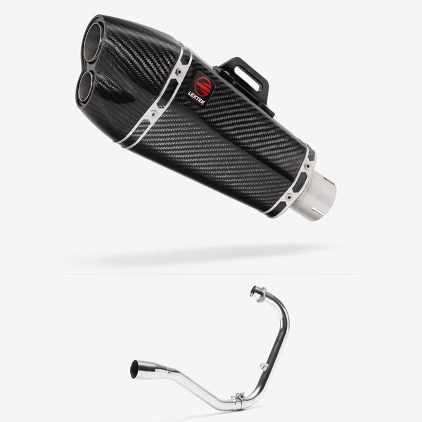 Lextek Carbon Fibre XP13C 210mm Exhaust System for Lexmoto Michigan 125