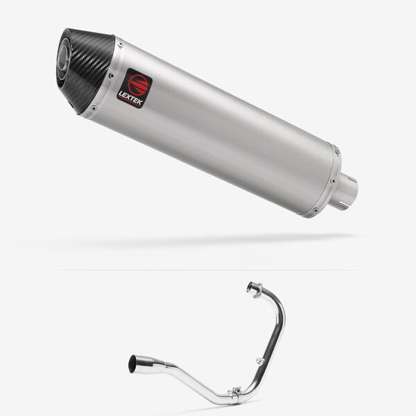 Lextek Brushed Stainless Steel RP1 400mm Exhaust System for Lexmoto Michigan 125