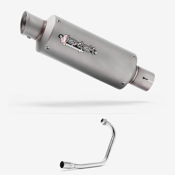 Lextek Stainless Steel GP1 Matt GP Stubby Exhaust System 240mm for Lexmoto ZSB 125