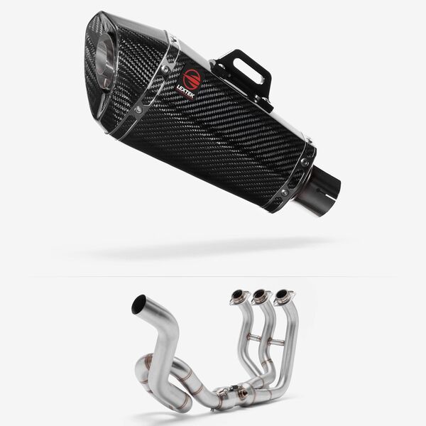 Lextek Carbon Fibre XP8C Exhaust System 210mm High Level for Yamaha MT-09 (13-20)