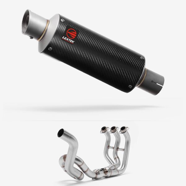 Lextek Carbon Fibre GP8C GP Stubby Exhaust System 240mm High Level for Yamaha MT-09 (13-20)