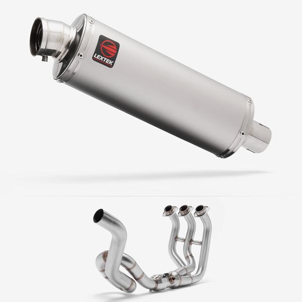 Lextek Stainless Steel OP1 Matt Exhaust System 350mm High Level for Yamaha MT-09 (13-20)