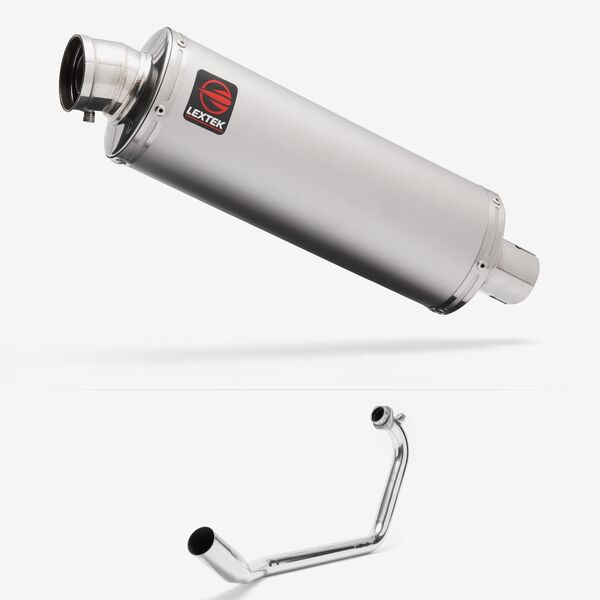 Lextek Stainless Steel OP1 Matt Exhaust System 350mm for Suzuki GSX-R 125 (17-24) GSX-S 125 (17-24)