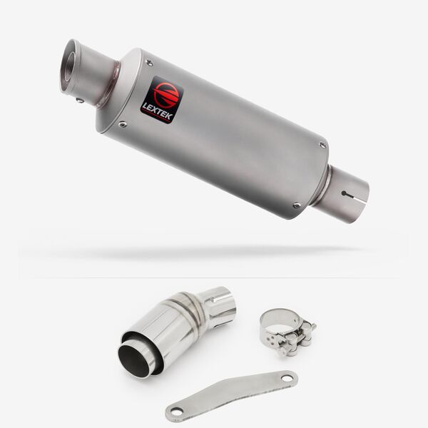 Lextek Matt Stainless Steel GP1 240mm Exhaust with Link Pipe for Kawasaki Versys-X 300 (17-18)