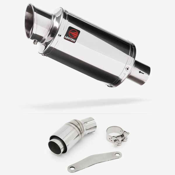 Lextek Stainless Steel YP4 Stubby Exhaust 200mm with Link Pipe for Kawasaki Versys-X 300 (17-18)