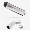 Lextek Stainless Steel RP1 Gloss Oval Exhaust 400mm with Link Pipe for Suzuki SV650 (16-20)