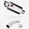 Lextek Stainless Steel YP4 Stubby Exhaust 200mm with Link Pipe for Suzuki SV650 (16-20)