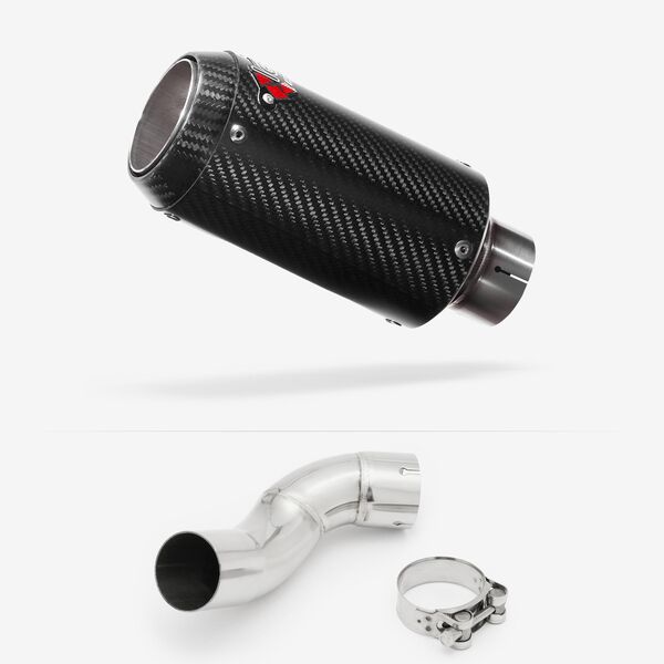Lextek Carbon Fibre CP8C Exhaust 150mm with Link Pipe for Kawasaki Z900 (17-19)
