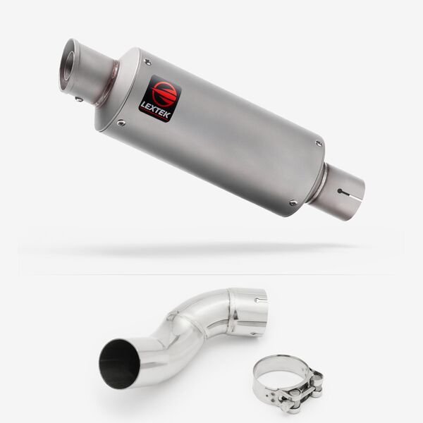 Lextek Matt Stainless Steel GP1 240mm Exhaust with Link Pipe for Kawasaki Z900 (17-19)