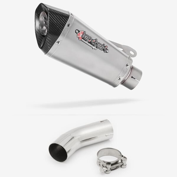 Lextek Stainless Steel XT10 Matt Hexagonal Exhaust 210mm with Link Pipe for BMW S1000RR (15-16)