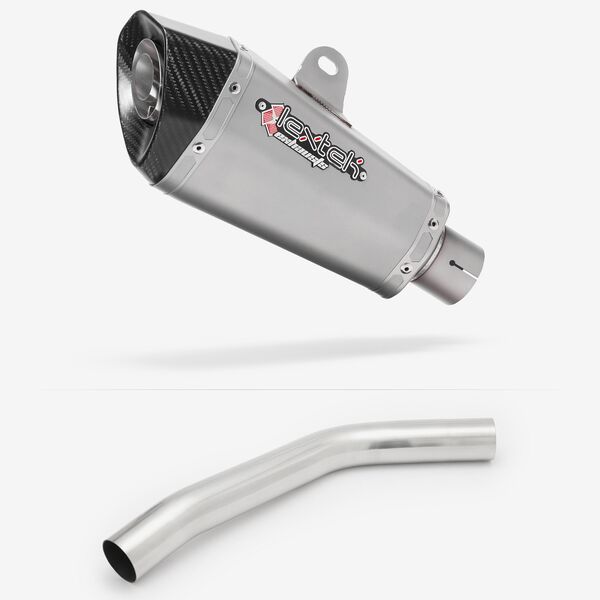 Lextek Stainless Steel XP10 Matt Exhaust 210mm with Link Pipe for Triumph Tiger 800 (10-19)