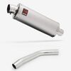 Lextek Stainless Steel OP1 Matt Exhaust 350mm with Link Pipe for Triumph Tiger 800 (10-19)